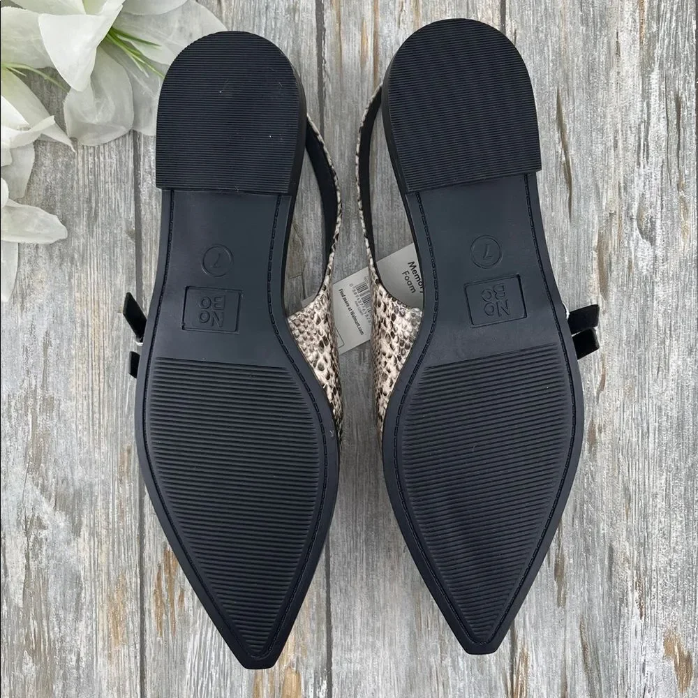 Women's Strappy Dressy Snakeskin Flats Shoes Size 7